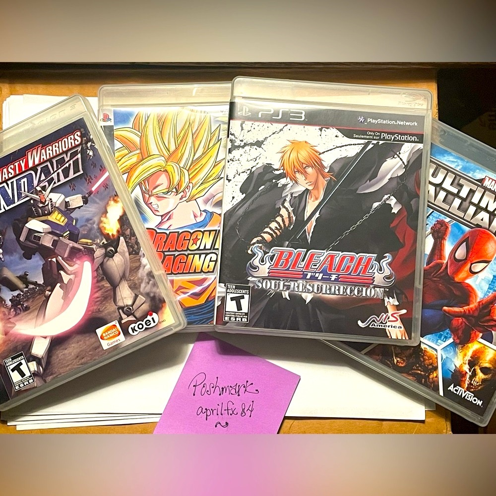 Marvel Ultimate Alliance, Dragonball, & Gundam for PS3
(Each)